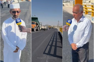 گزارشی از آسفالت پل اتصال راه خور به شهر جناح؛ گفتگو با شیخ فتحی خطیب جمعه و آقای خورشیدی نماینده خیّر + ویدیو