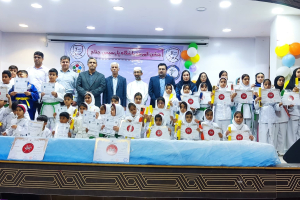 جشن ارتقای کمربندهای رزمی‌کاران شهرستان بستک در شهر جناح برگزار شد + تصاویر